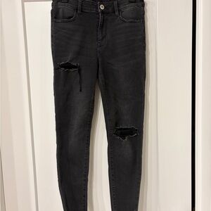 American Eagle Outfitters Black Ripped Skinny Jeans